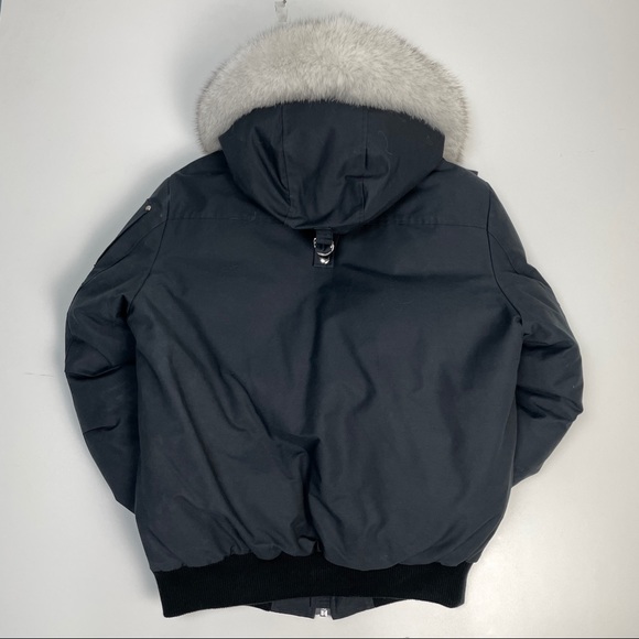 Moose Knuckles Ballistic Bomber Navy Natural Fur Size Large - Picture 5 of 5